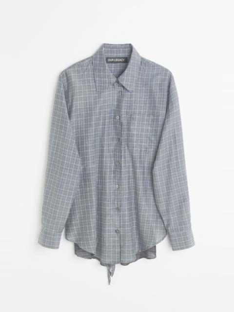 Apron Shirt Picnic Check Cotton Silk