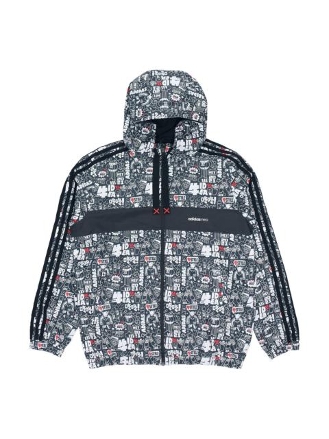 adidas neo Graffiti Printed Sports Jacket Men's Black GL8086