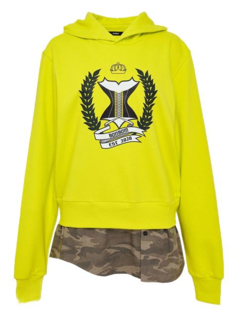 layered-effect hoodie