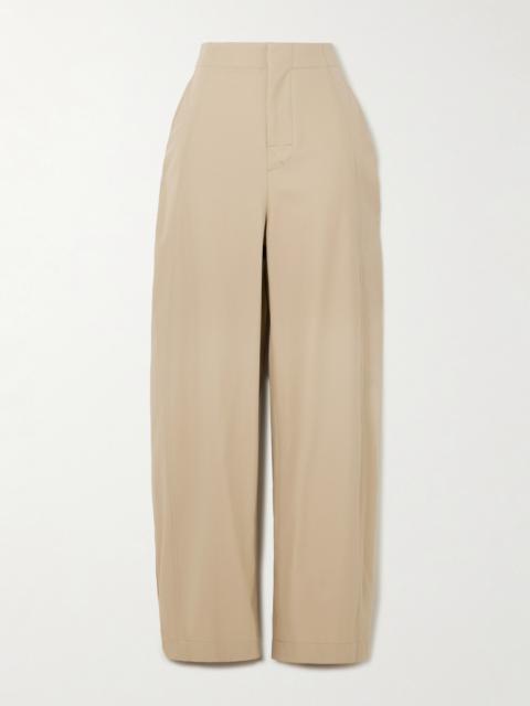 Cotton-twill Barrel-leg Pants