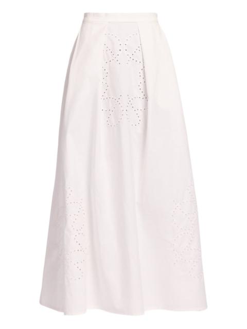 monogram-embroidered skirt