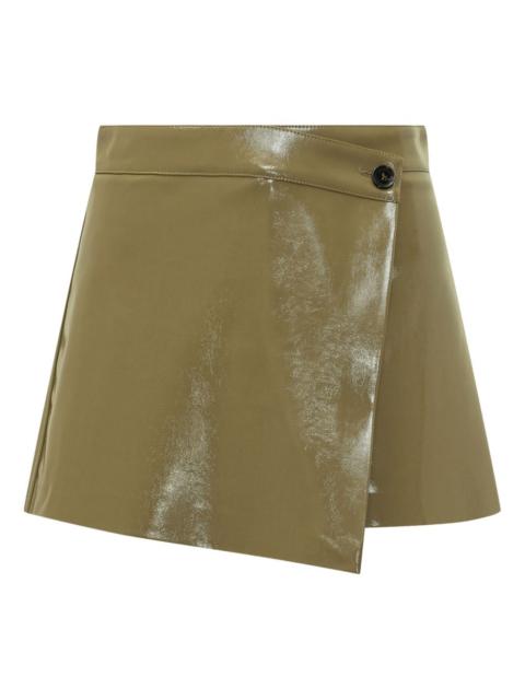 asymmetric patent leather skorts