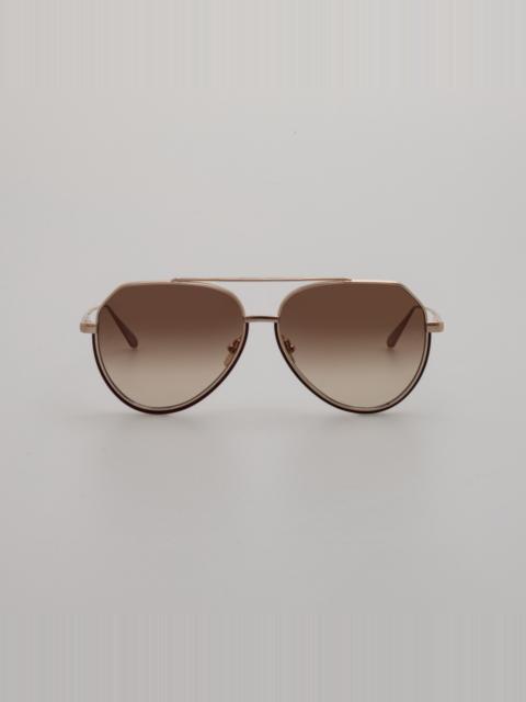 BAYER AVIATOR SUNGLASSES IN LIGHT GOLD