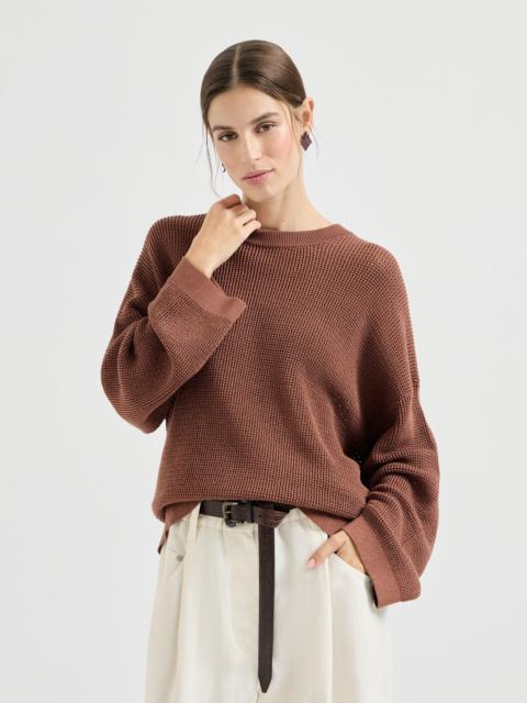 Cotton sparkling net sweater