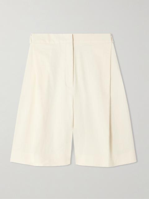 Bella Pleated Linen-blend Shorts