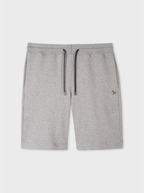 Grey Marl Cotton Zebra Logo Shorts