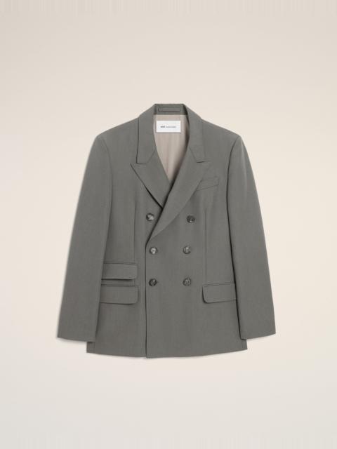 GREY NEW WOOL DOUBLE BREASTED STRAIGHT JACKET