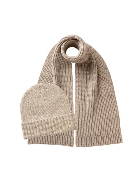 Donegal Cashmere Cream Hat & Scarf Gift Set