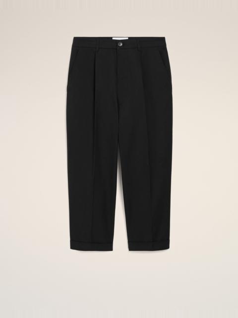 BLACK COTTON CARROT OVERSIZED TROUSERS
