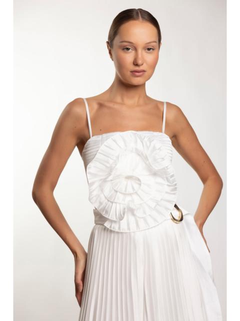 DREAM SATIN FLOWER TOP