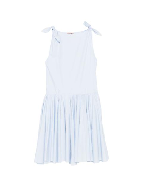 tie strap gathered dress