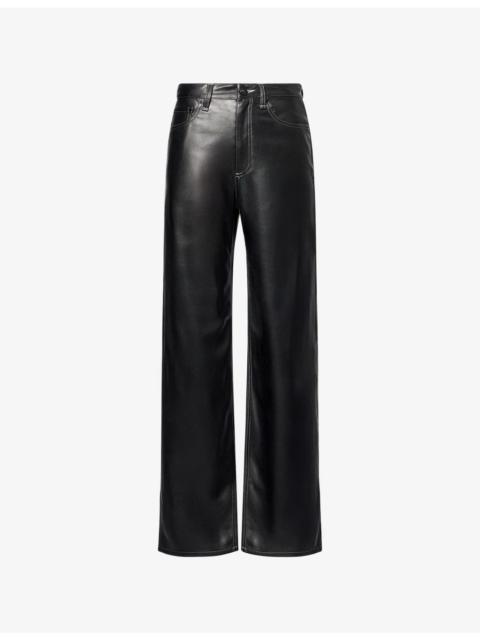 Shea Straight-Leg Coated Faux-Leather Trousers