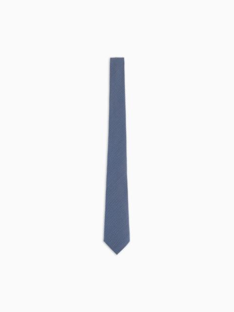 PURE SILK TIE WITH JACQUARD STRIPES