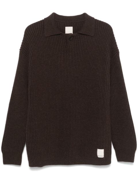 fisherman's-knit polo shirt