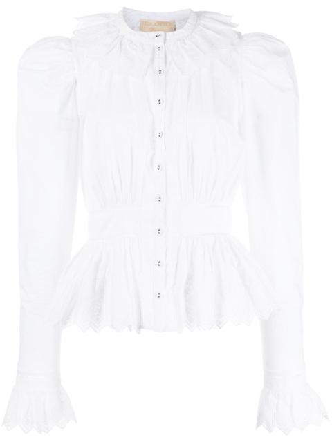 Brigitte peplum-hem blouse
