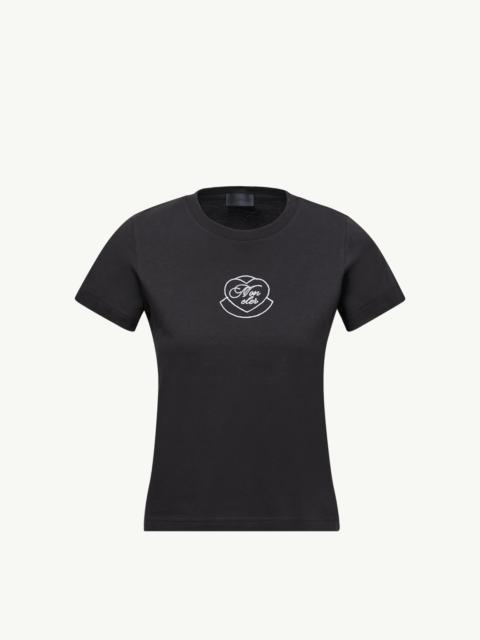 Embroidered Heart Logo Cotton T-Shirt