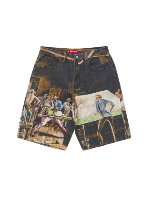 Supreme Ernie Barnes Baggy Denim Short Pool Hall