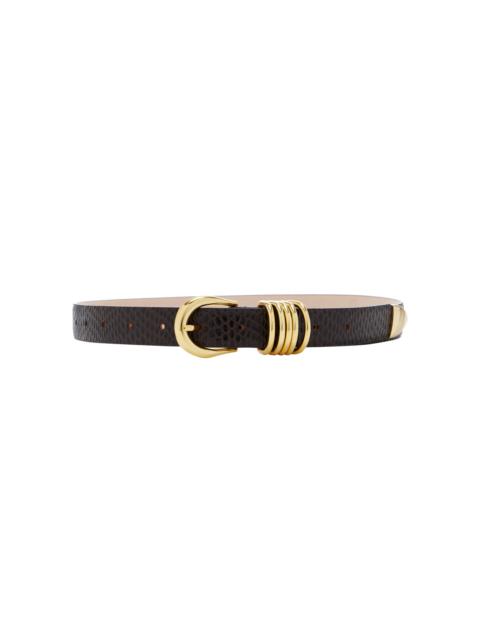 Hollyhock Croc-Effect Leather Belt black