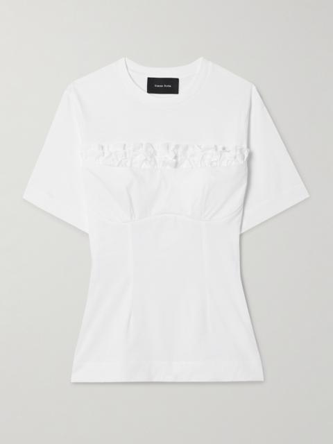 Ruffled Cotton-jersey T-shirt