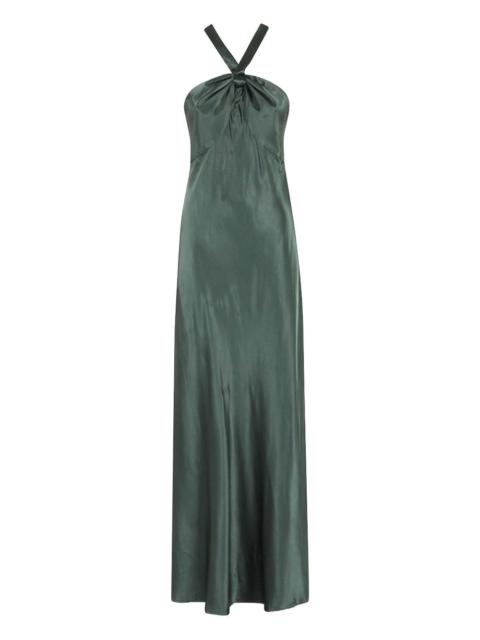 Losanna halterneck knot maxi dress