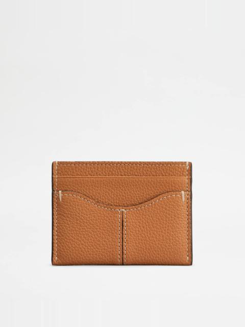 CARD HOLDER IN LEATHER - BROWN