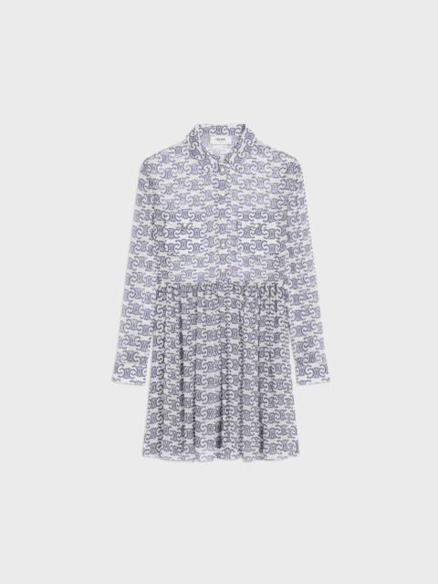 mini shirt dress IN silk crepon