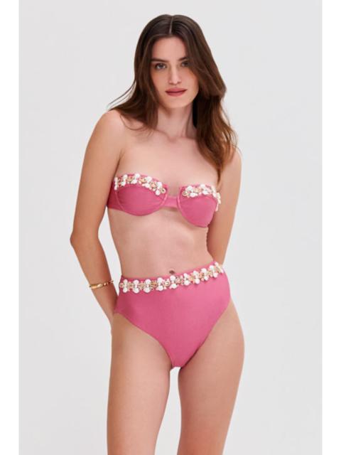 SEASHELL LYCRA EMBROIDERED BIKINI BOTTOM