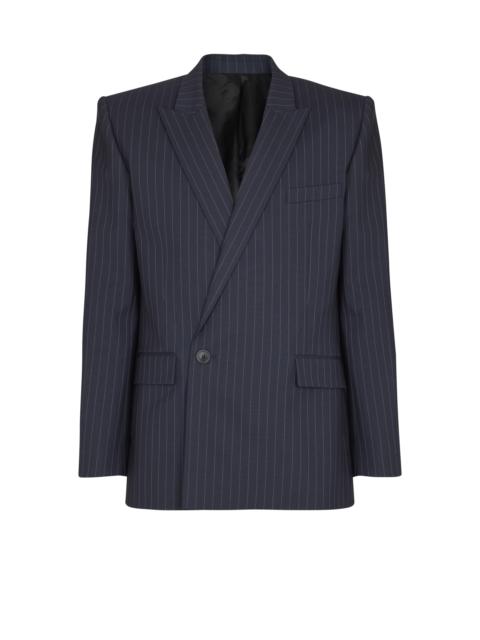 Wool pinstripe blazer