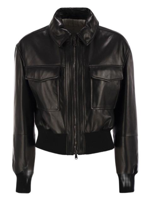 pocket leather jacket