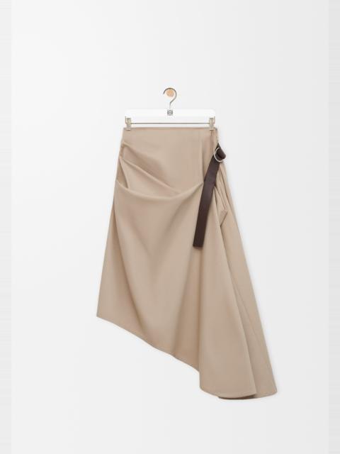Belted skirt in cotton and silk