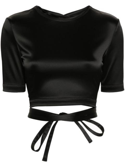 open-back satin T-shirt