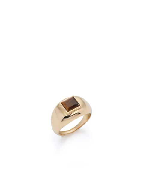 Medium Ring in 18K Yellow Gold & Tiger's Eye