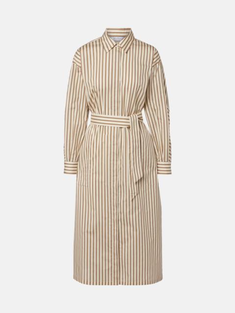 Lord striped belted cotton and silk shirt dress