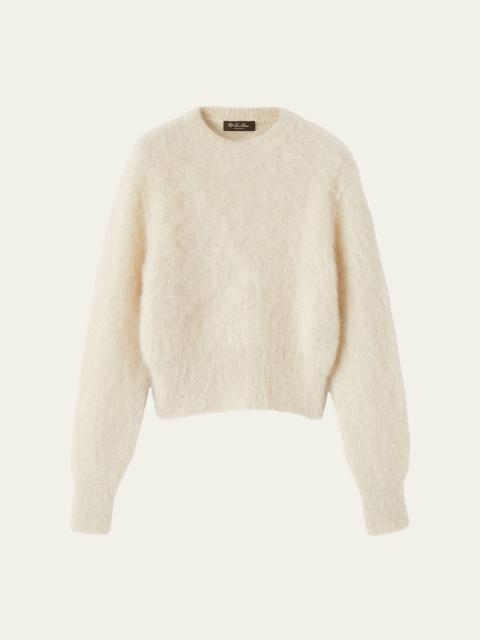 Cherry Hill Mohair-Cashmere Crewneck Sweater