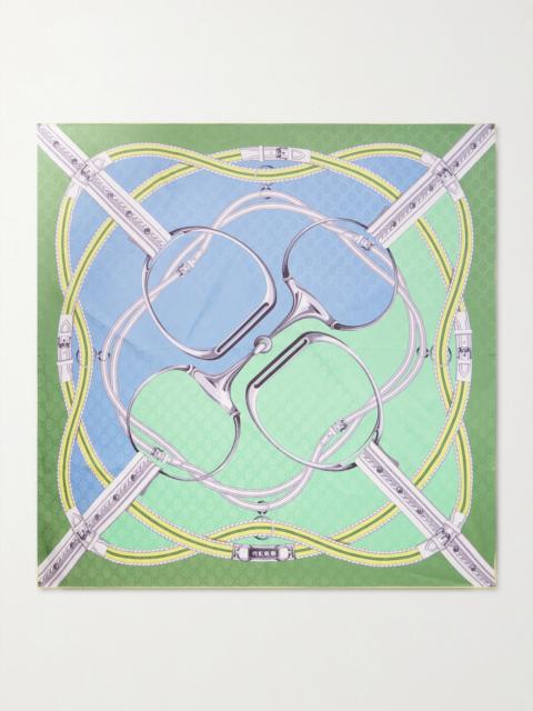 Printed Silk-twill Jacquard Scarf