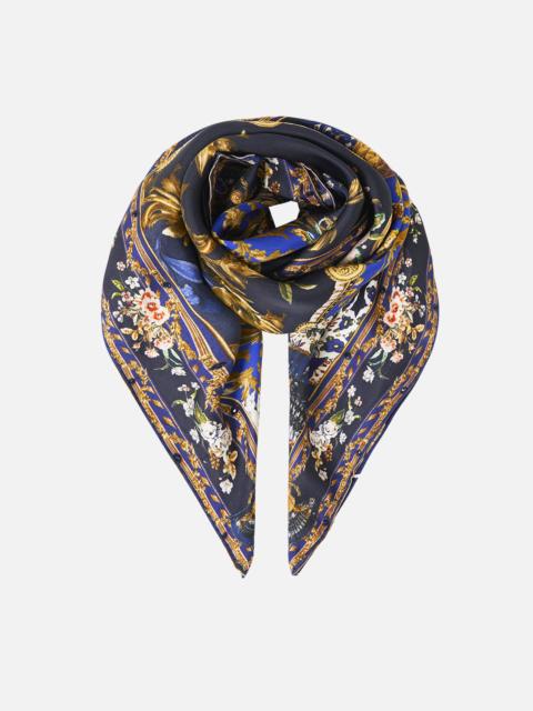 LARGE CRYSTALLED SILK SQUARE SCARF
