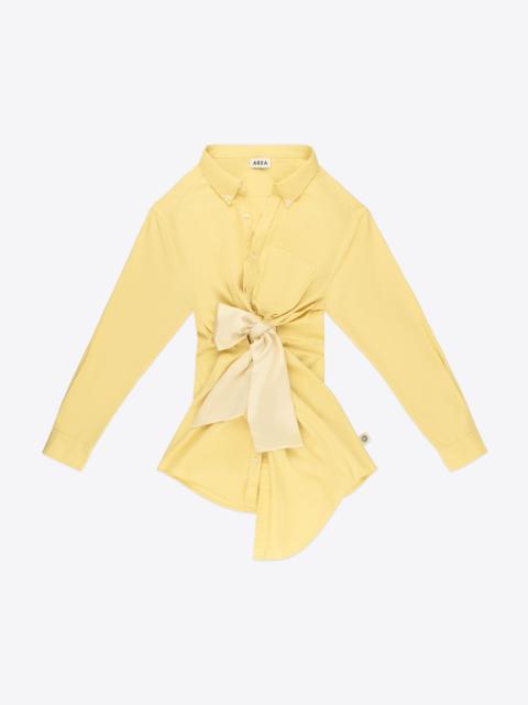 SATIN KNOT OXFORD SHIRT DRESS