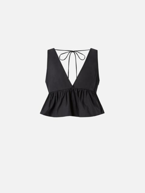 CROP TOP WITH RUFFLE AND TIES