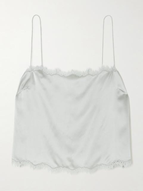 Loure Lace-trimmed Silk-satin Top