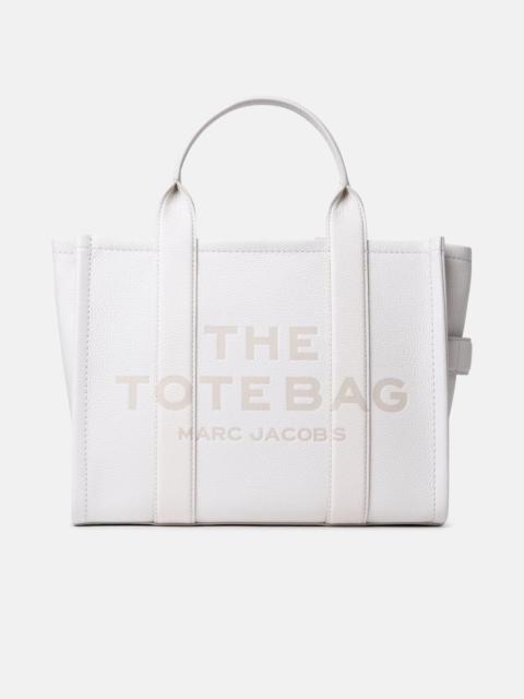 CREAM LEATHER MIDI TOTE BAG