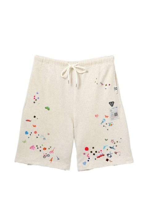 graphic-print embellishment shorts