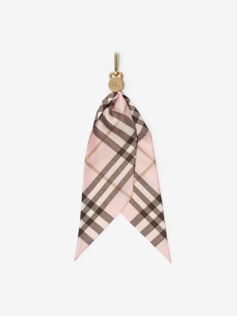 Check Silk Scarf Charm