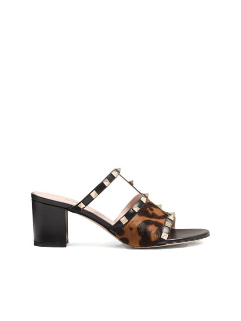 60mm Rockstud leopard-print sandals