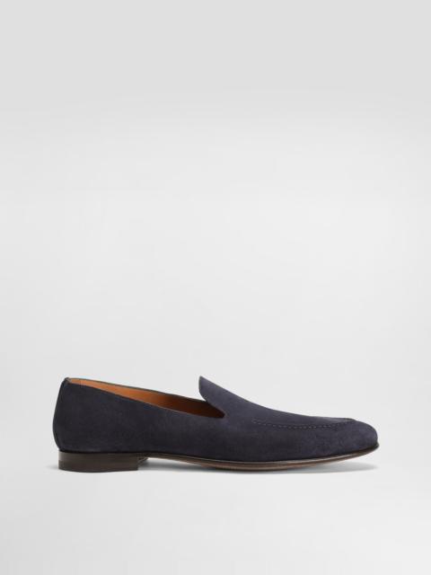 Split calfskin slippers