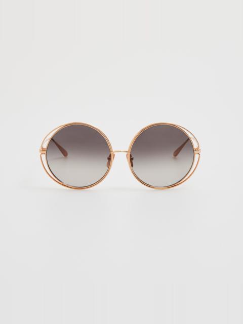 Selene Round Sunglasses in Rose Gold