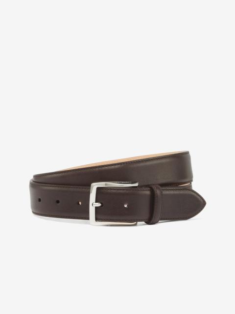 Dark brown super soft nappa leather belt