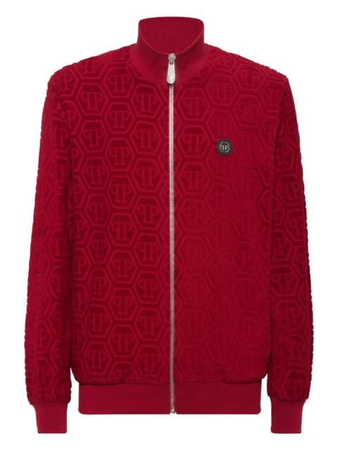 monogram-jacquard track jacket