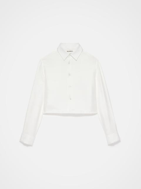 WOMENS CROPPED SILK TWILL SHIRT IN OFF-WHITE