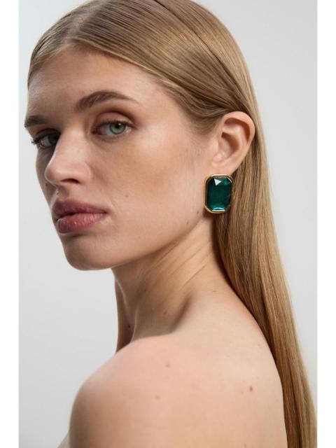 Crystal Look Oval Stud Earrings