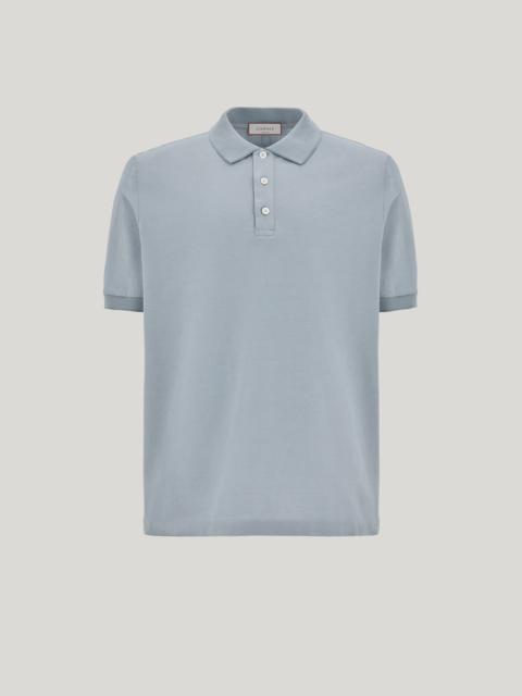 BRIANZA GREEN COTTON PIQUÉ POLO SHIRT WITH CONTRASTING TRIM